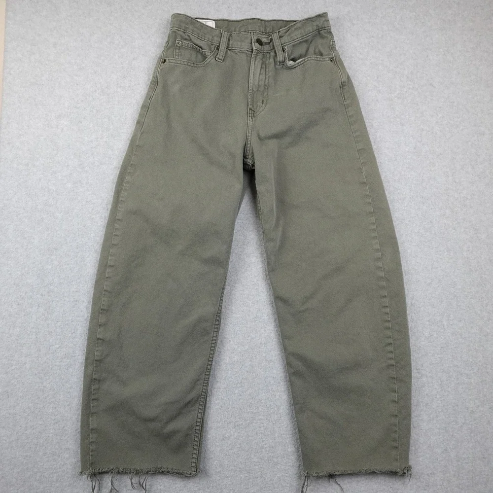 Women's High-Rise Wide Leg Jeans in Olive Green